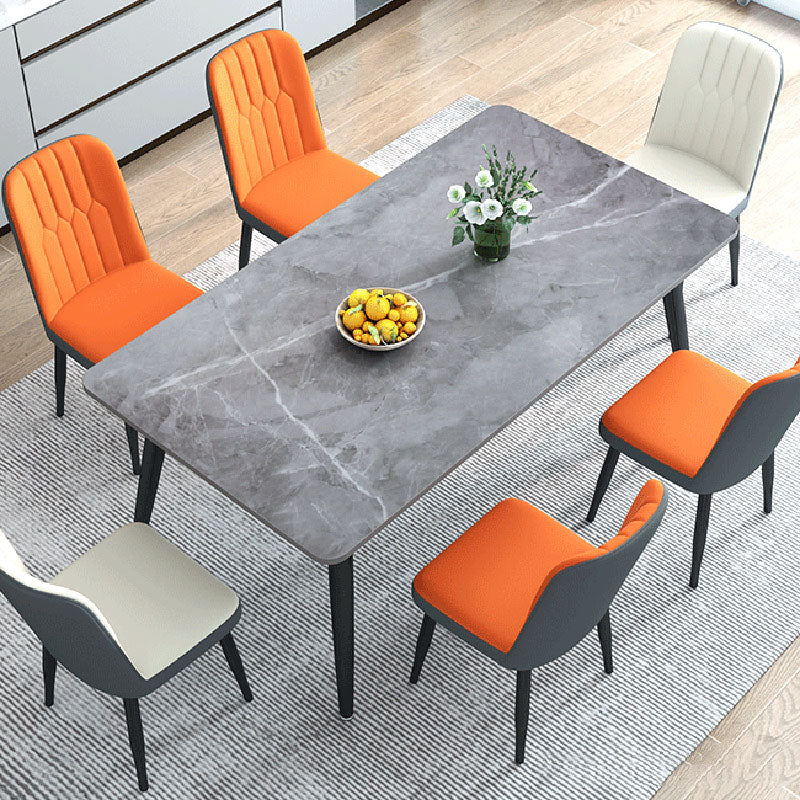 Dining Room Industrial Dinner Table Rectangle 4 Legs Dining Table