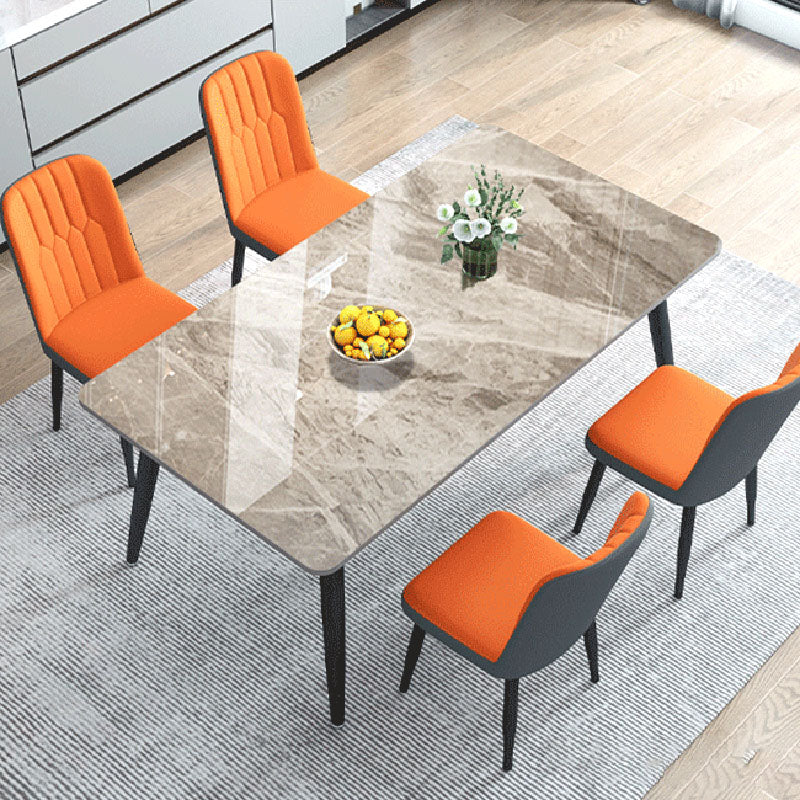 Dining Room Industrial Dinner Table Rectangle 4 Legs Dining Table