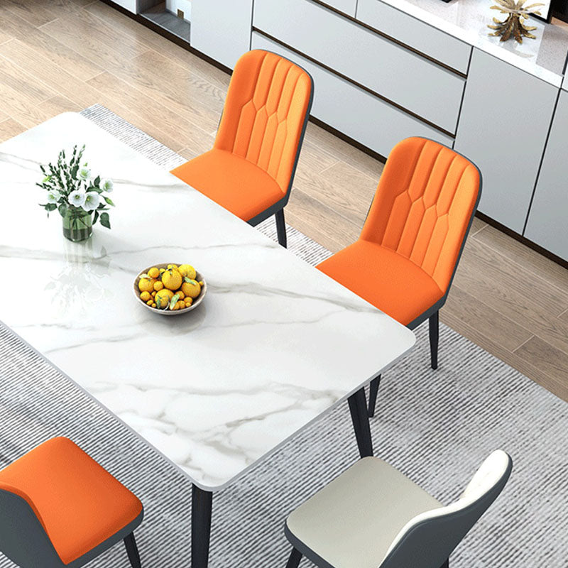 Dining Room Industrial Dinner Table Rectangle 4 Legs Dining Table