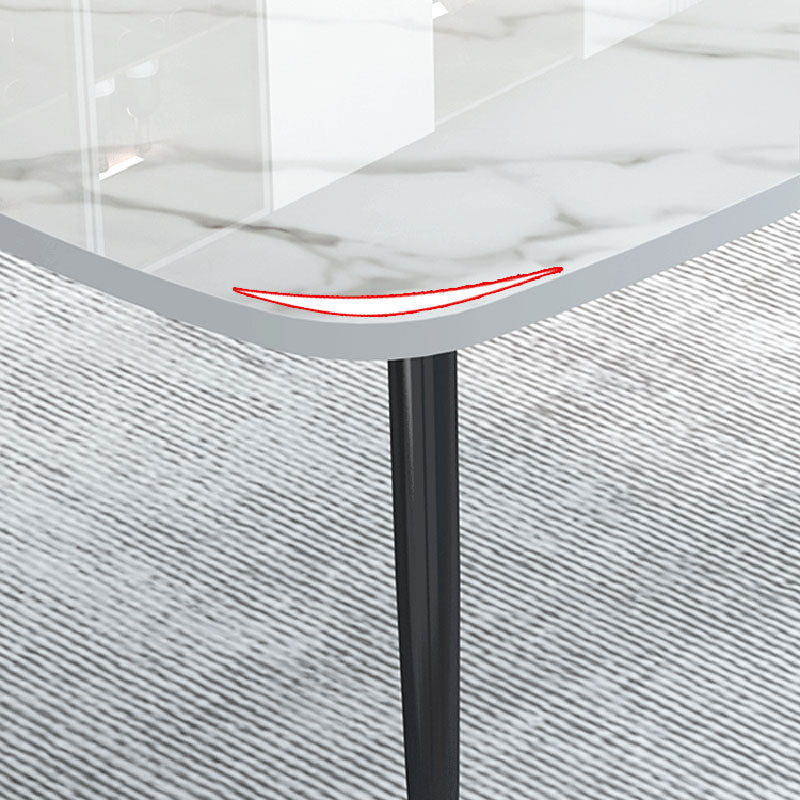 Dining Room Industrial Dinner Table Rectangle 4 Legs Dining Table