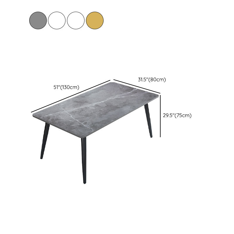 Dining Room Industrial Dinner Table Rectangle 4 Legs Dining Table