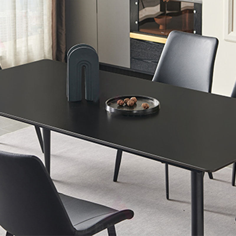 Industrial Kitchen Dinner Table Stone Rectangle 4 Legs Dining Table