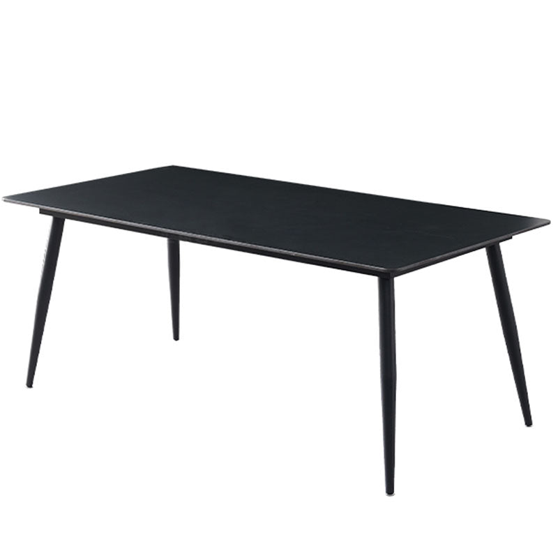 Industrial Kitchen Dinner Table Stone Rectangle 4 Legs Dining Table