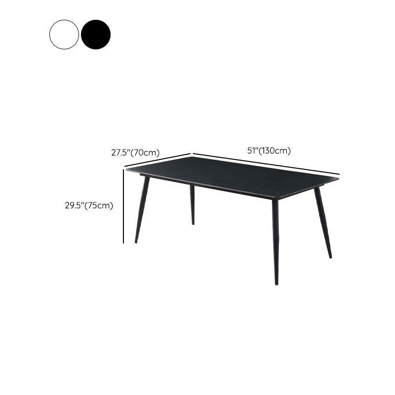 Industrial Kitchen Dinner Table Stone Rectangle 4 Legs Dining Table