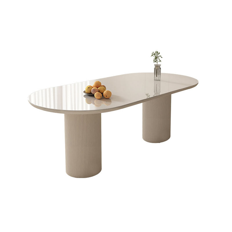Kitchen Contemporary Dinner Table Double Pedestal Dining Table