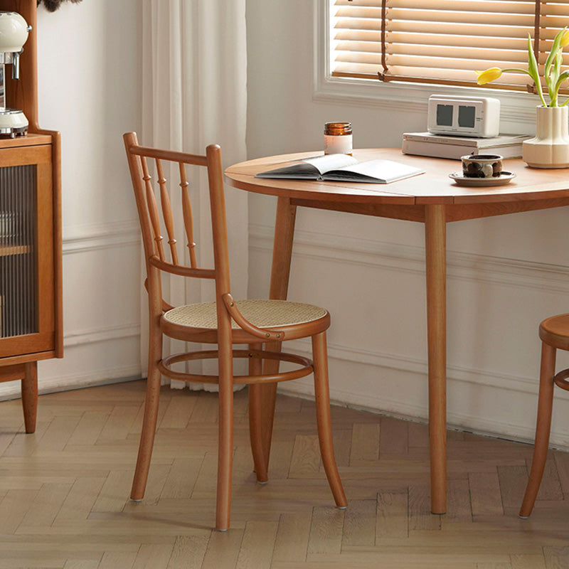 Modern Slat Back Side Chair Solid Wood Indoor Dining Chair for Living Room