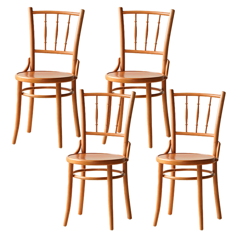 Modern Slat Back Side Chair Solid Wood Indoor Dining Chair for Living Room