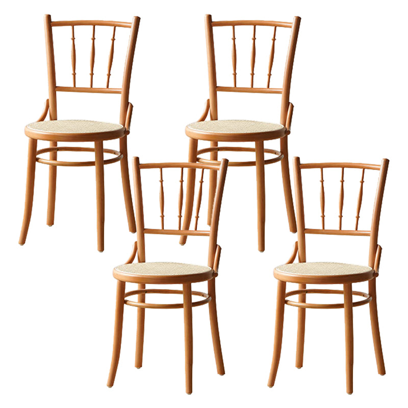 Modern Slat Back Side Chair Solid Wood Indoor Dining Chair for Living Room