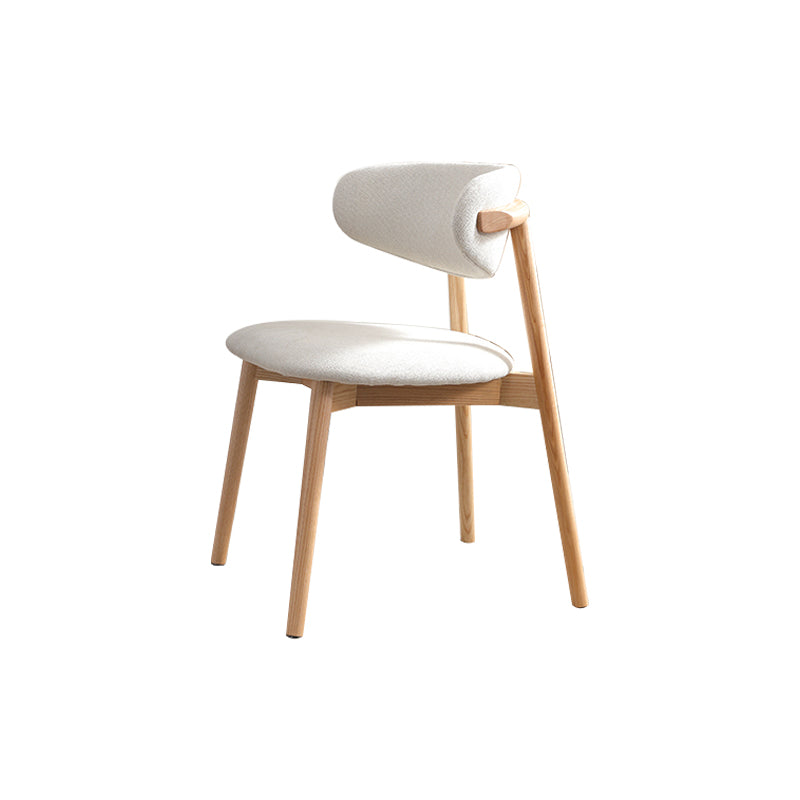 Modern Simple Side Chair Solid Wood Base Side Dining Chair for Living Room