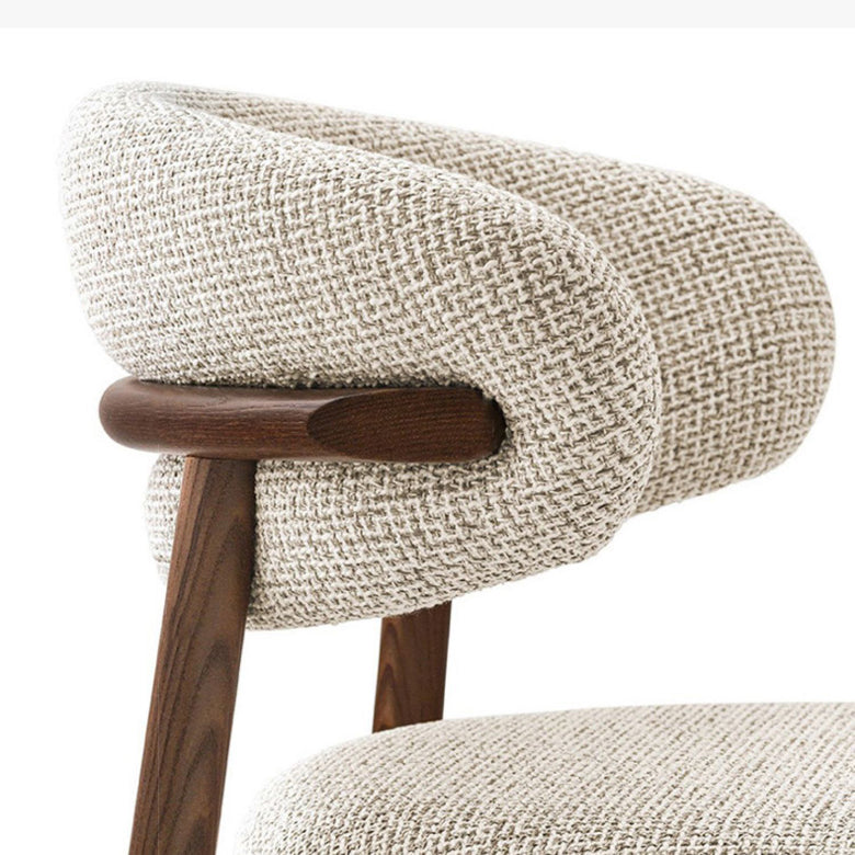 Modern Simple Side Chair Solid Wood Base Side Dining Chair for Living Room