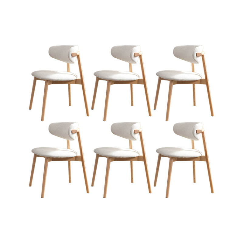 Modern Simple Side Chair Solid Wood Base Side Dining Chair for Living Room