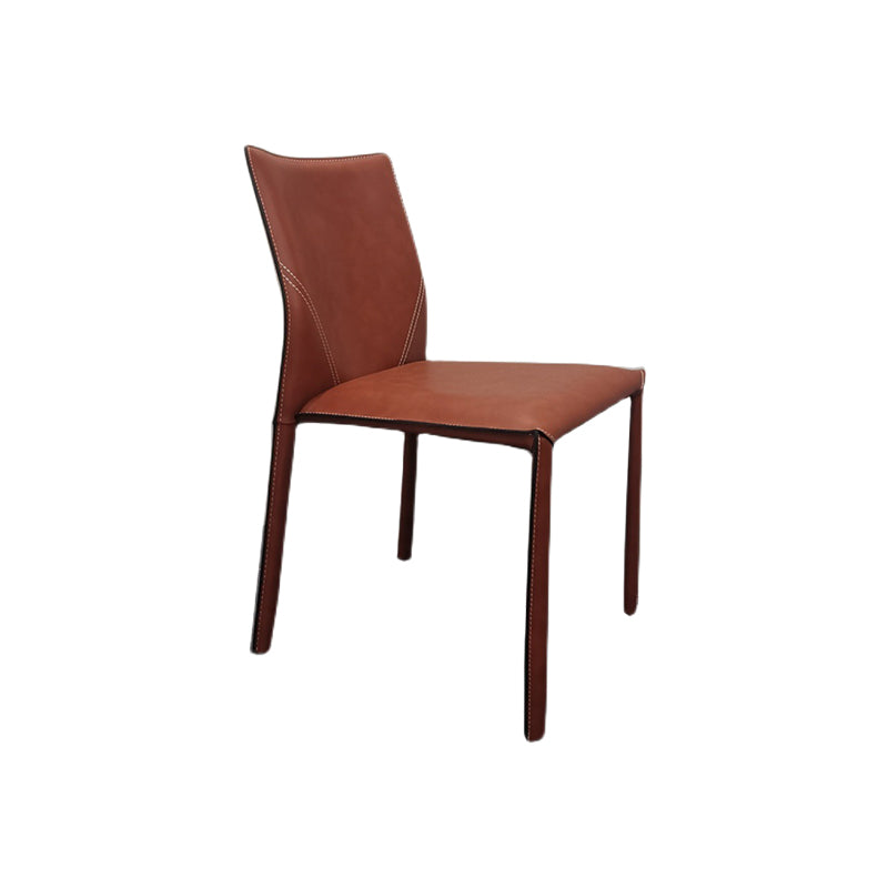 Upholstered Dining Chairs Faux Leather Chairs with Metal Base