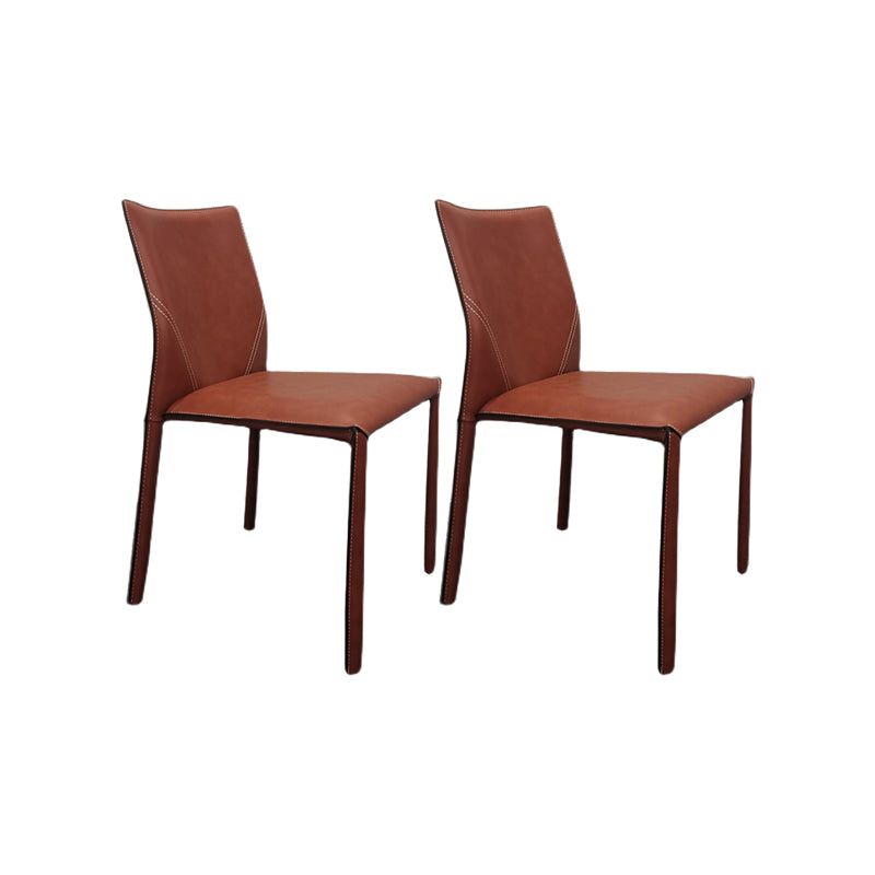 Upholstered Dining Chairs Faux Leather Chairs with Metal Base