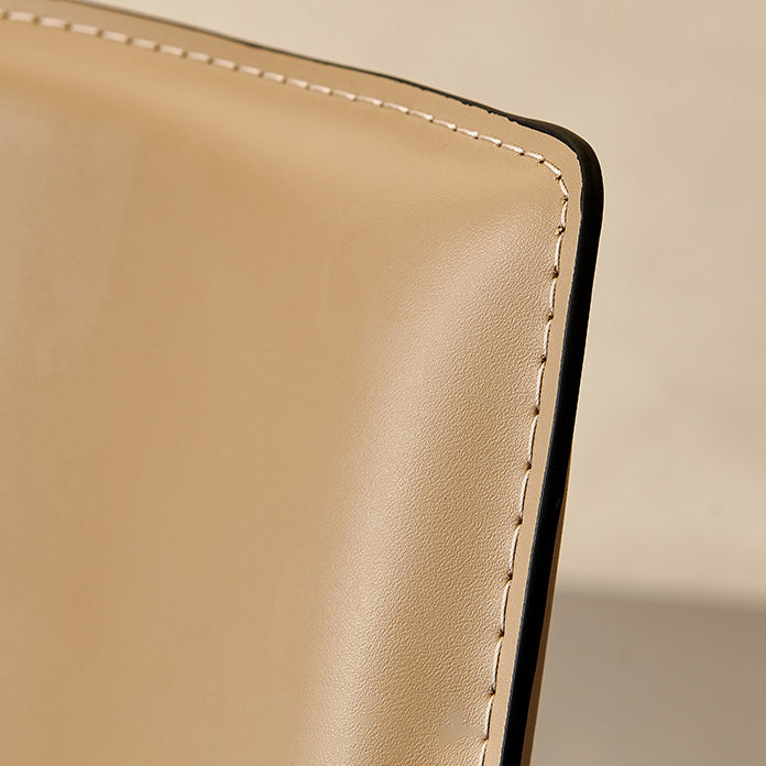 Upholstered Dining Chairs Faux Leather Chairs with Metal Base