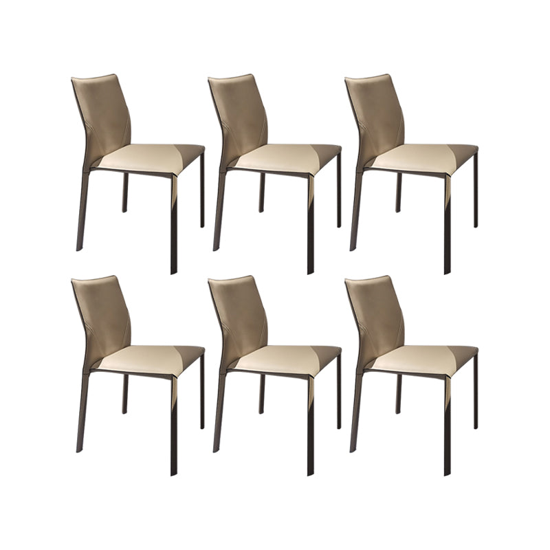 Upholstered Dining Chairs Faux Leather Chairs with Metal Base