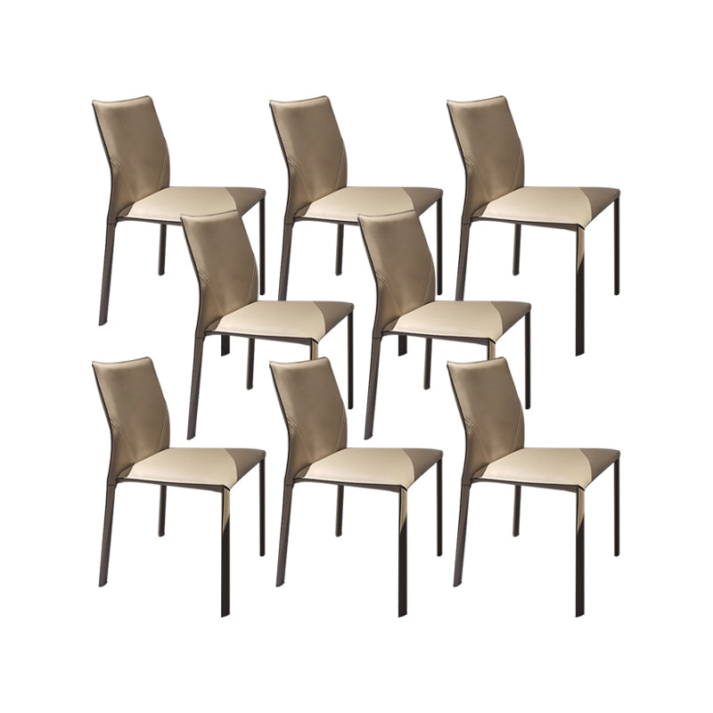 Upholstered Dining Chairs Faux Leather Chairs with Metal Base