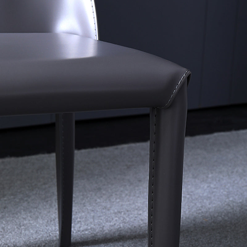 Modern Simple Side Chair Faux Leather Side Dining Chair for Living Room
