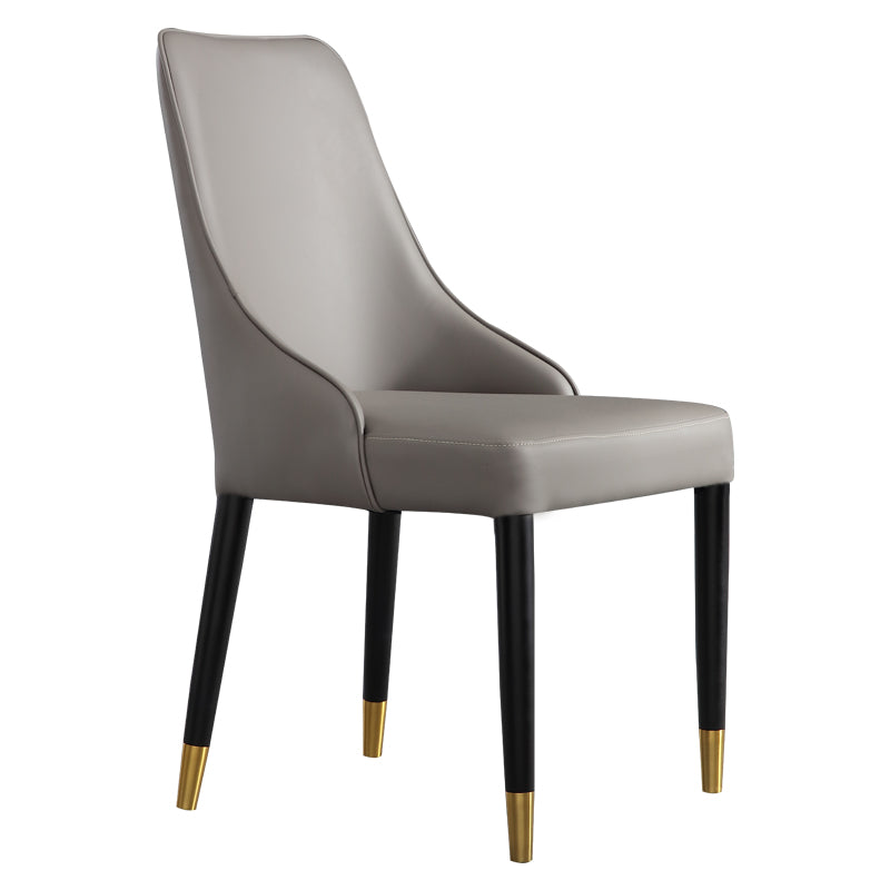 Modern Simple Side Chair Wooden Base Armless Dining Chair for Home Use