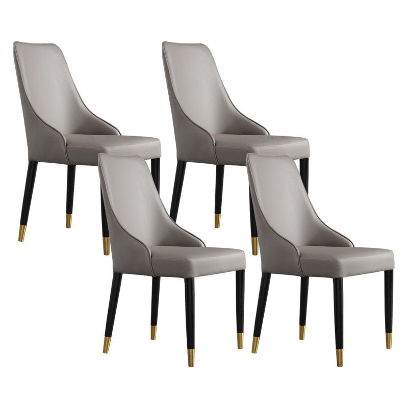 Modern Simple Side Chair Wooden Base Armless Dining Chair for Home Use