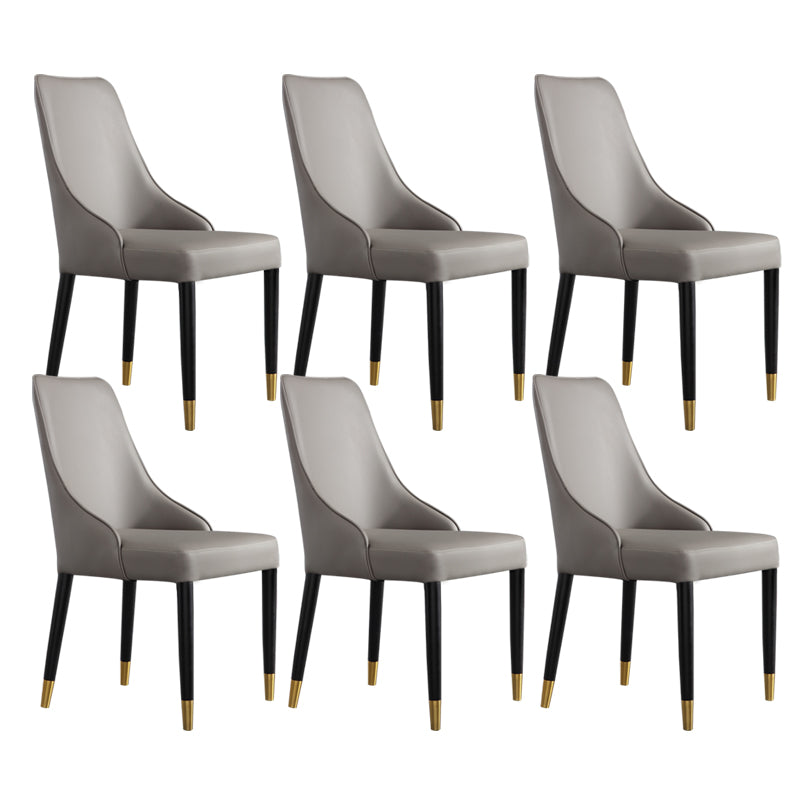 Modern Simple Side Chair Wooden Base Armless Dining Chair for Home Use