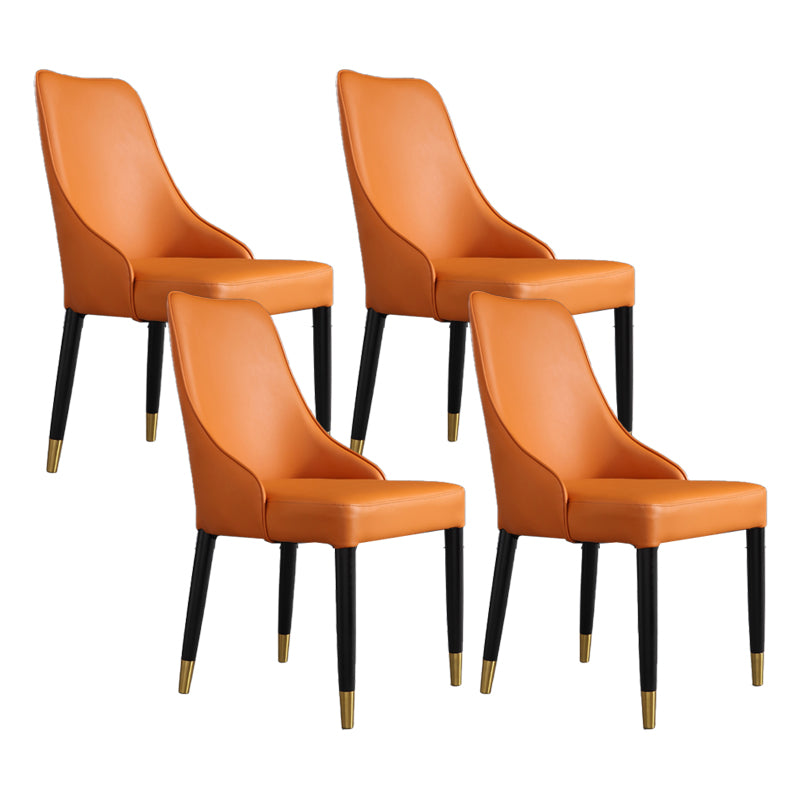 Modern Simple Side Chair Wooden Base Armless Dining Chair for Home Use