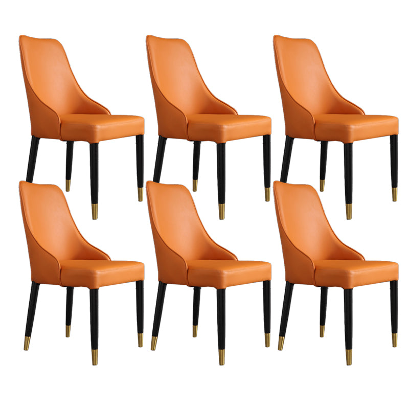 Modern Simple Side Chair Wooden Base Armless Dining Chair for Home Use