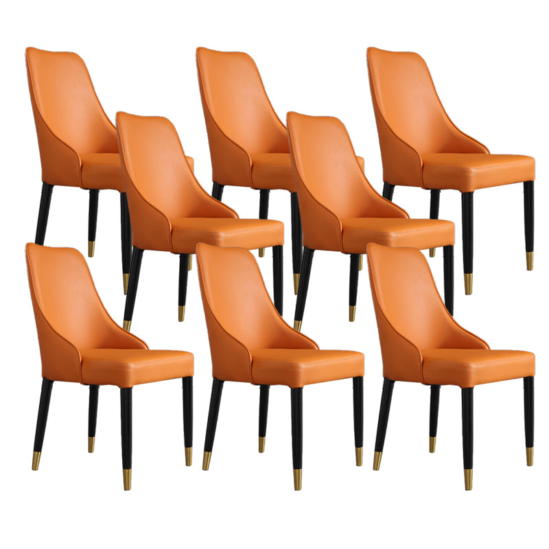 Modern Simple Side Chair Wooden Base Armless Dining Chair for Home Use