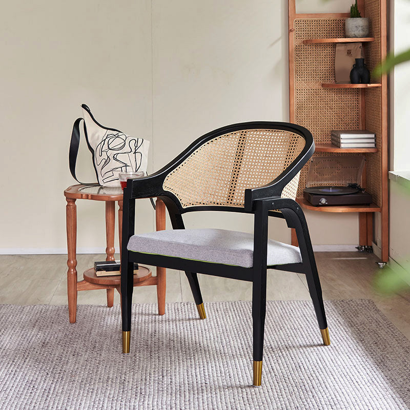 Modern Simple Arm Chair Wooden Frame Dining Arm Chair for Home Use