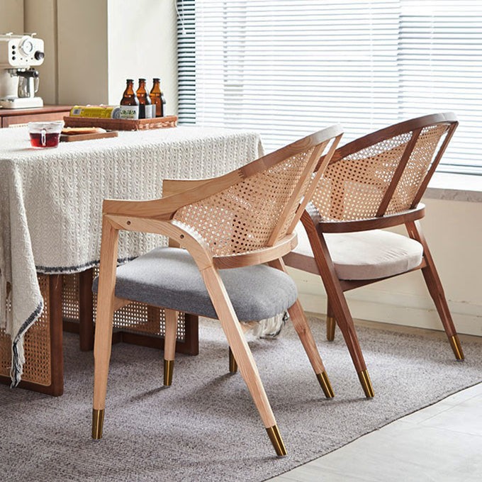 Modern Simple Arm Chair Wooden Frame Dining Arm Chair for Home Use