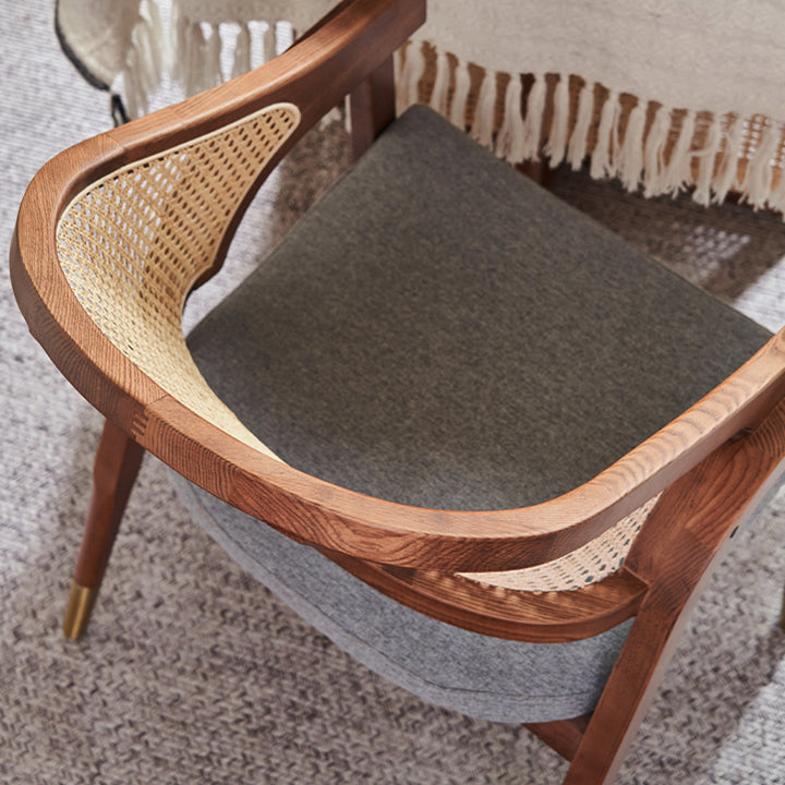 Modern Simple Arm Chair Wooden Frame Dining Arm Chair for Home Use