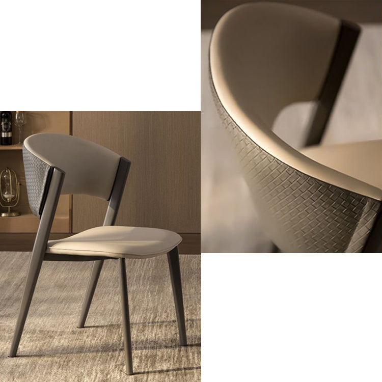 Modern Simple Side Chair Metal Frame Side Dining Chair for Living Room