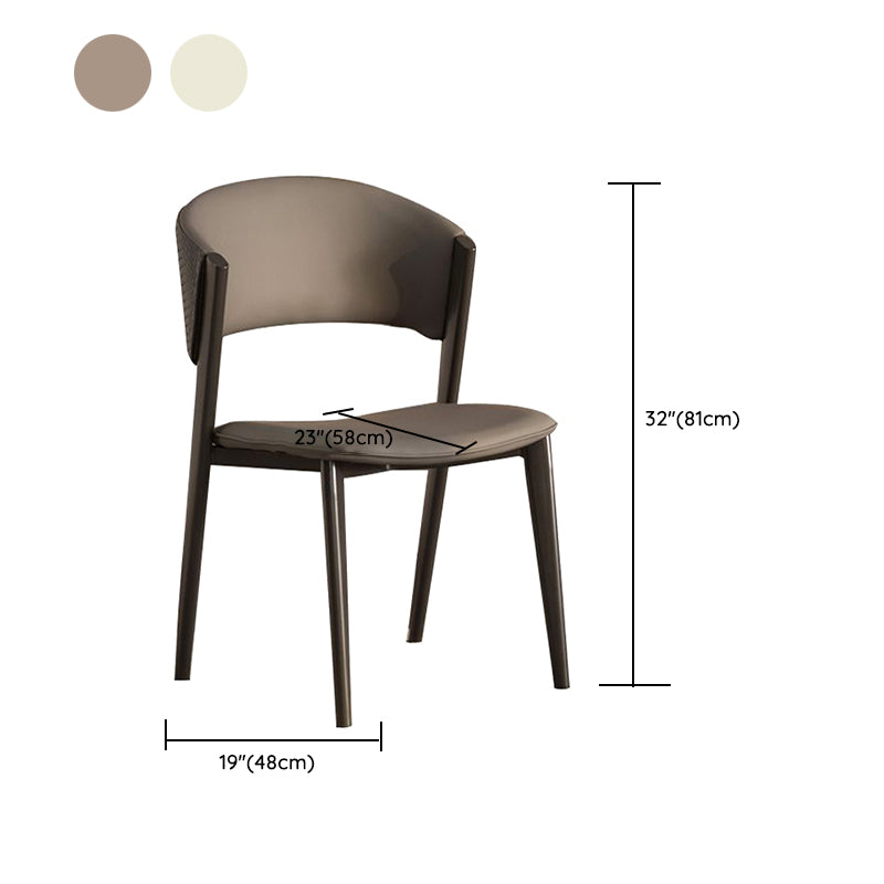 Modern Simple Side Chair Metal Frame Side Dining Chair for Living Room