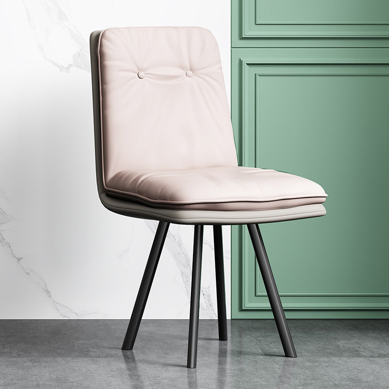 Industrial Style Side Chair Upholstered Side Dining Chair with Metal Base