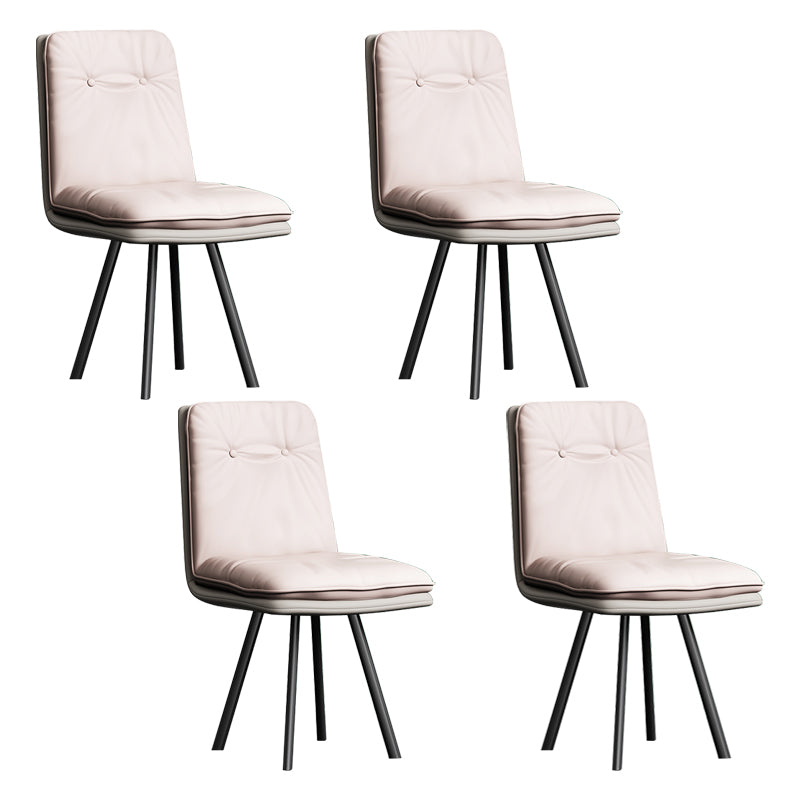 Industrial Style Side Chair Upholstered Side Dining Chair with Metal Base
