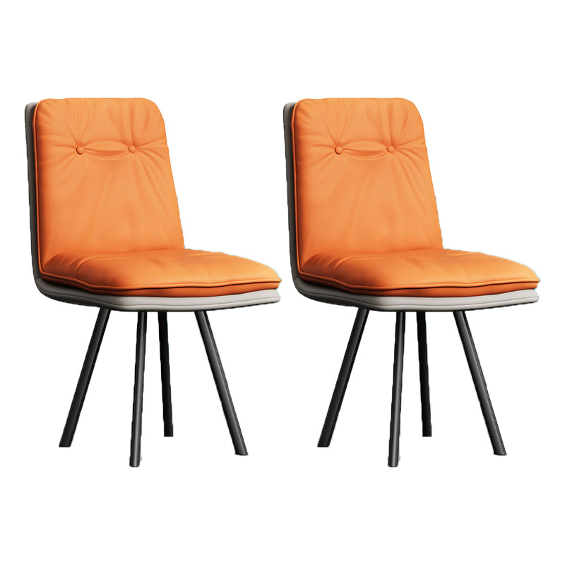 Industrial Style Side Chair Upholstered Side Dining Chair with Metal Base