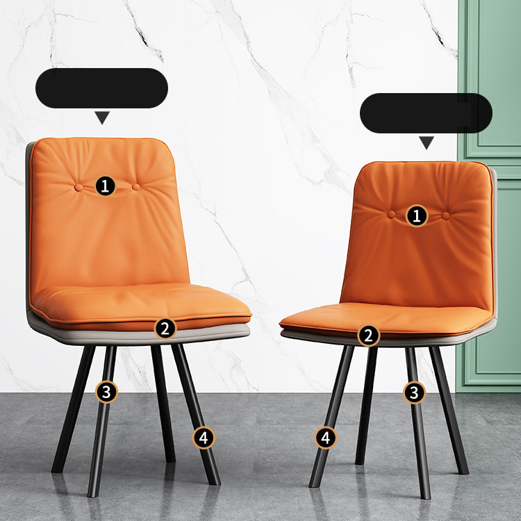 Industrial Style Side Chair Upholstered Side Dining Chair with Metal Base