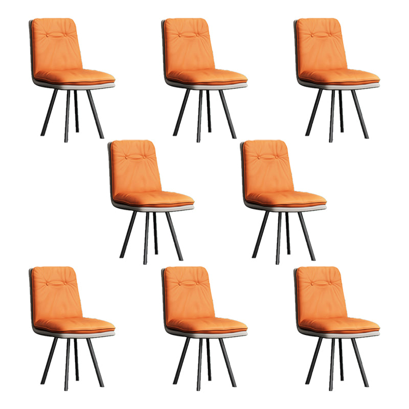 Industrial Style Side Chair Upholstered Side Dining Chair with Metal Base