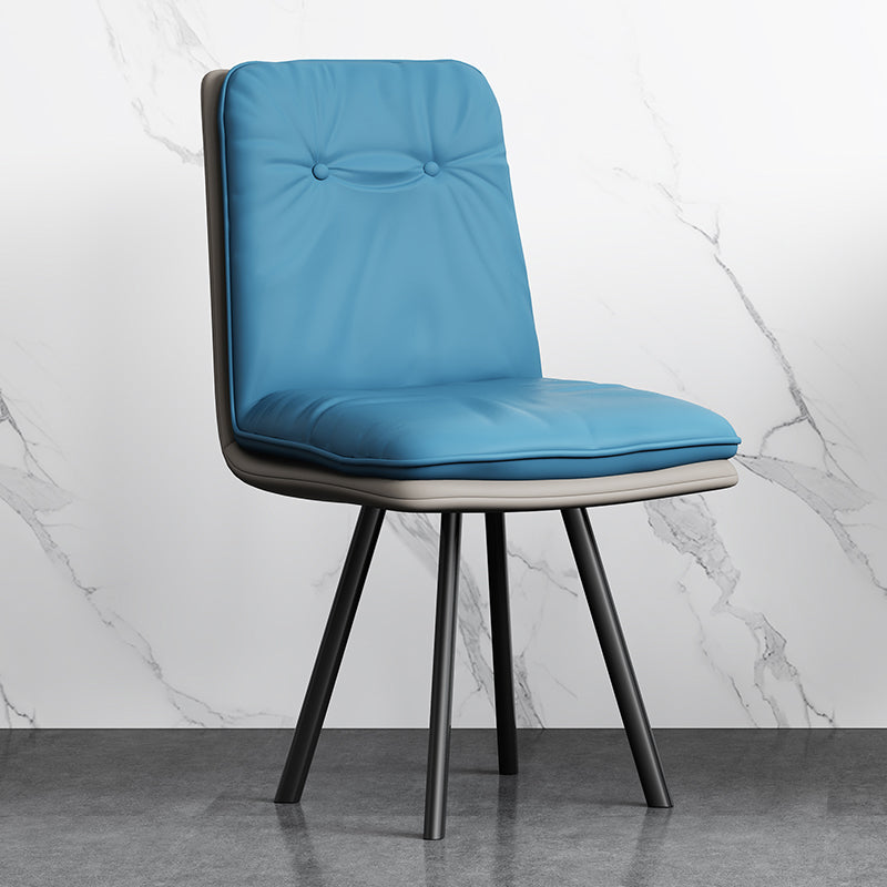 Industrial Style Side Chair Upholstered Side Dining Chair with Metal Base
