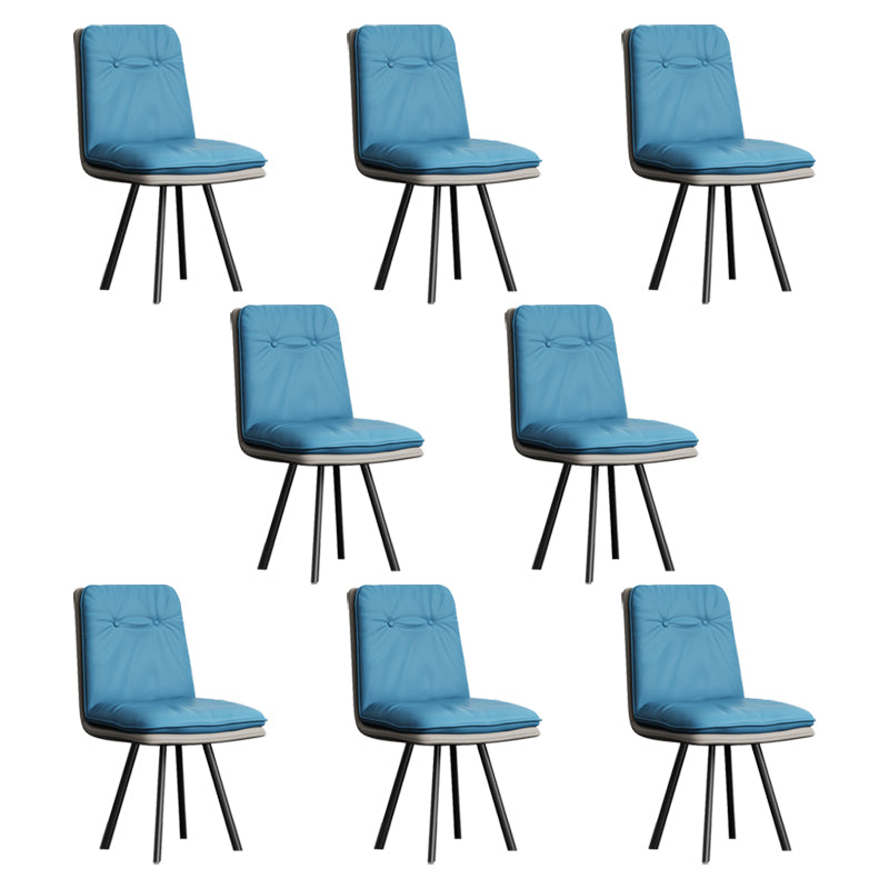 Industrial Style Side Chair Upholstered Side Dining Chair with Metal Base