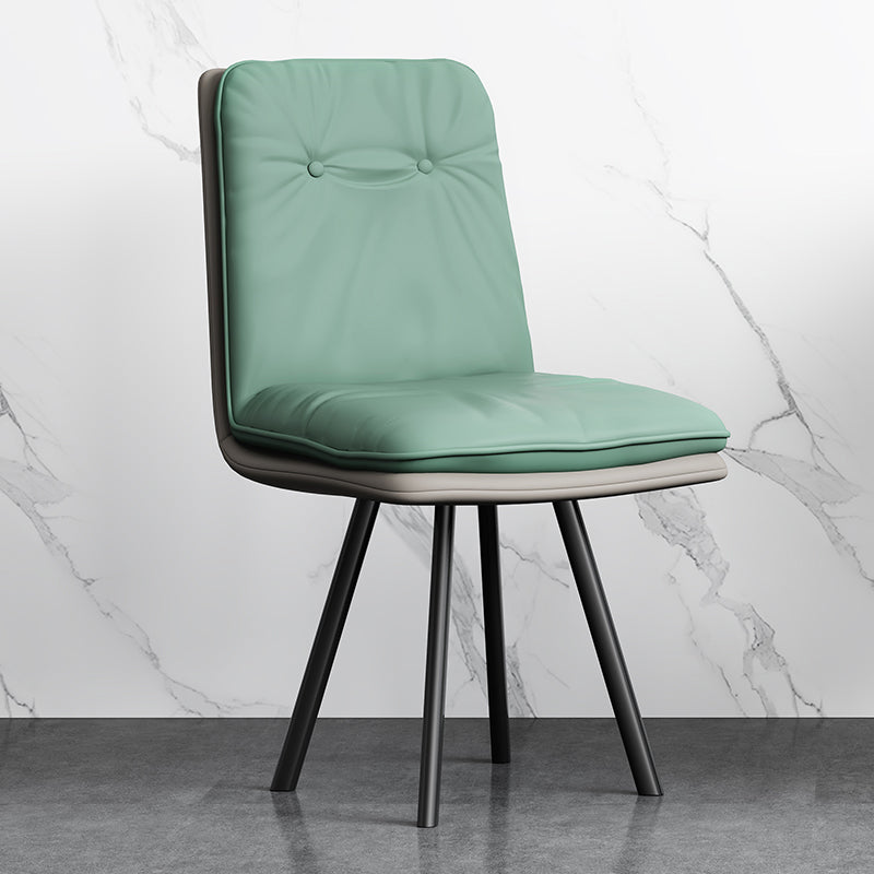 Industrial Style Side Chair Upholstered Side Dining Chair with Metal Base