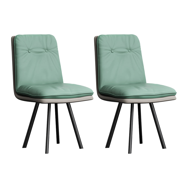 Industrial Style Side Chair Upholstered Side Dining Chair with Metal Base