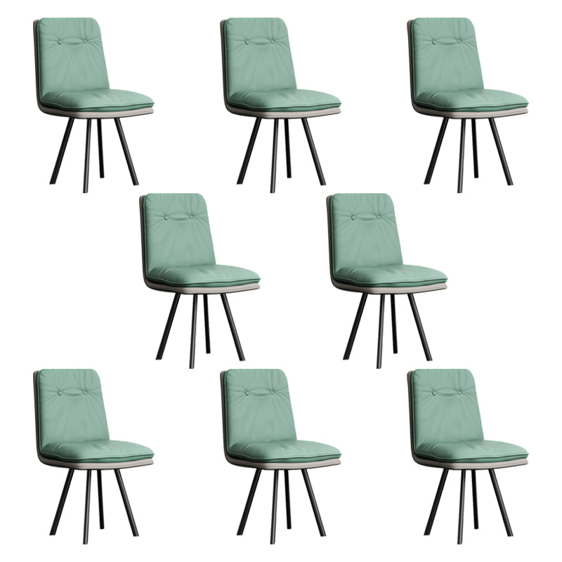 Industrial Style Side Chair Upholstered Side Dining Chair with Metal Base