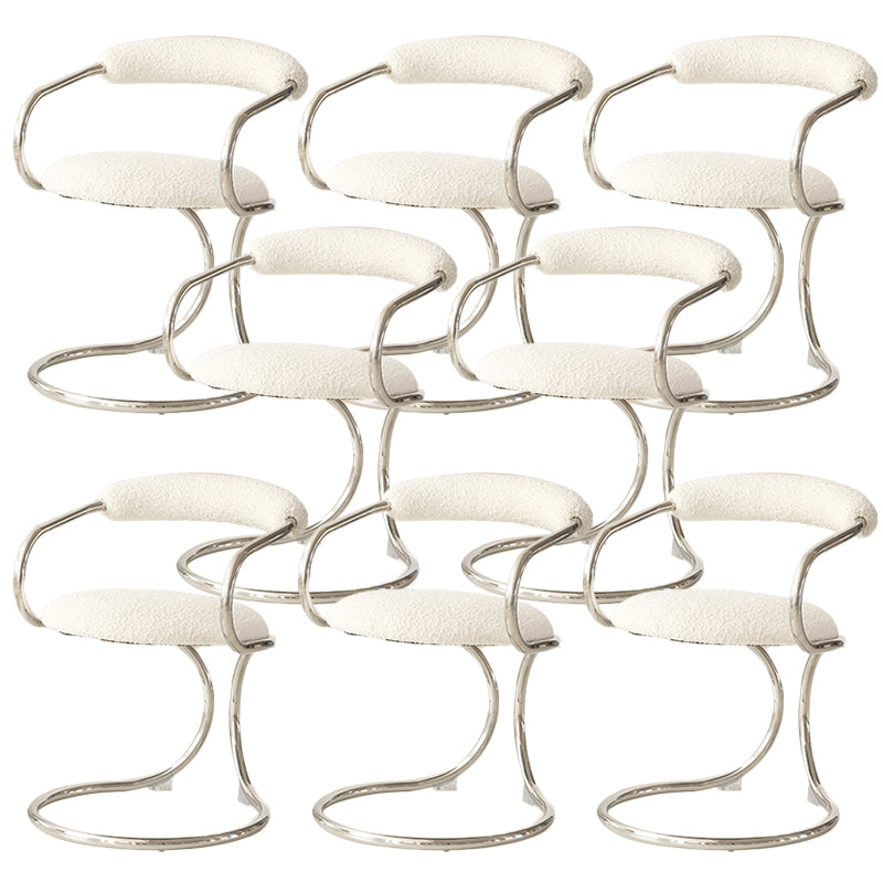 Industrial Style Arm Chair Upholstered Dining Chair for Living Room