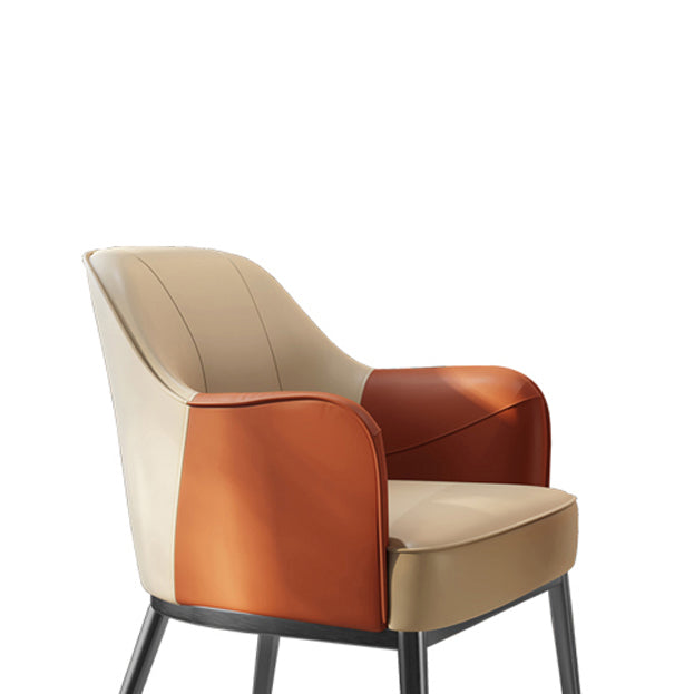 Industrial Style Arm Chair Faux Leather Dining Arm Chair for Bedroom