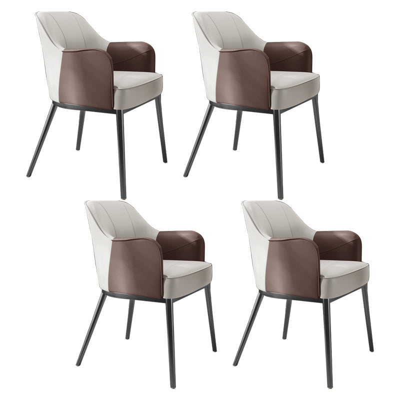 Industrial Style Arm Chair Faux Leather Dining Arm Chair for Bedroom