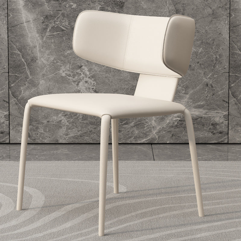 Modern Simple Side Chair Faux Leather Wingback Chair for Living Room