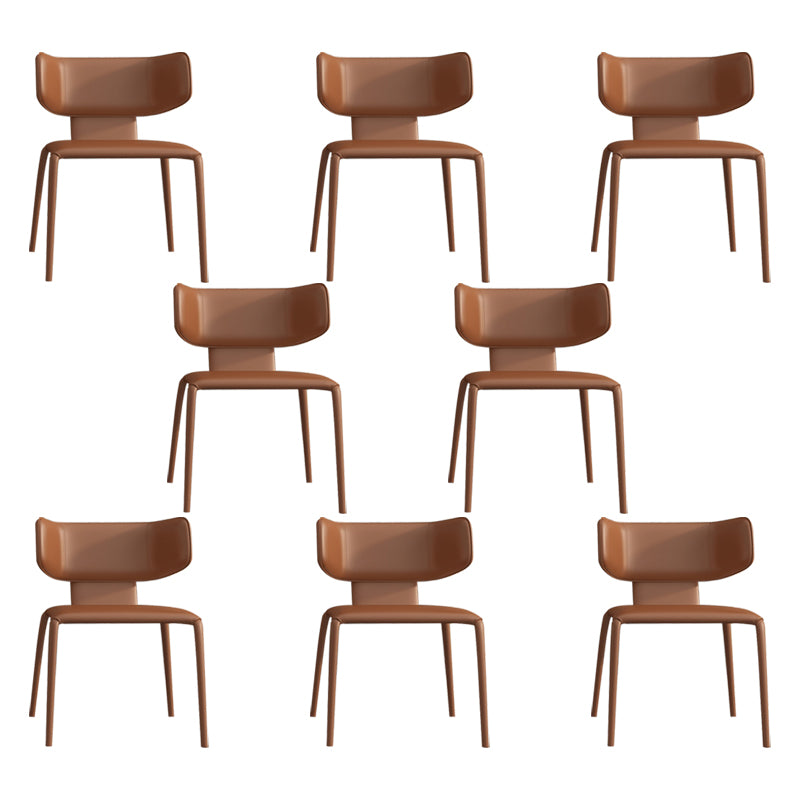Modern Simple Side Chair Faux Leather Wingback Chair for Living Room