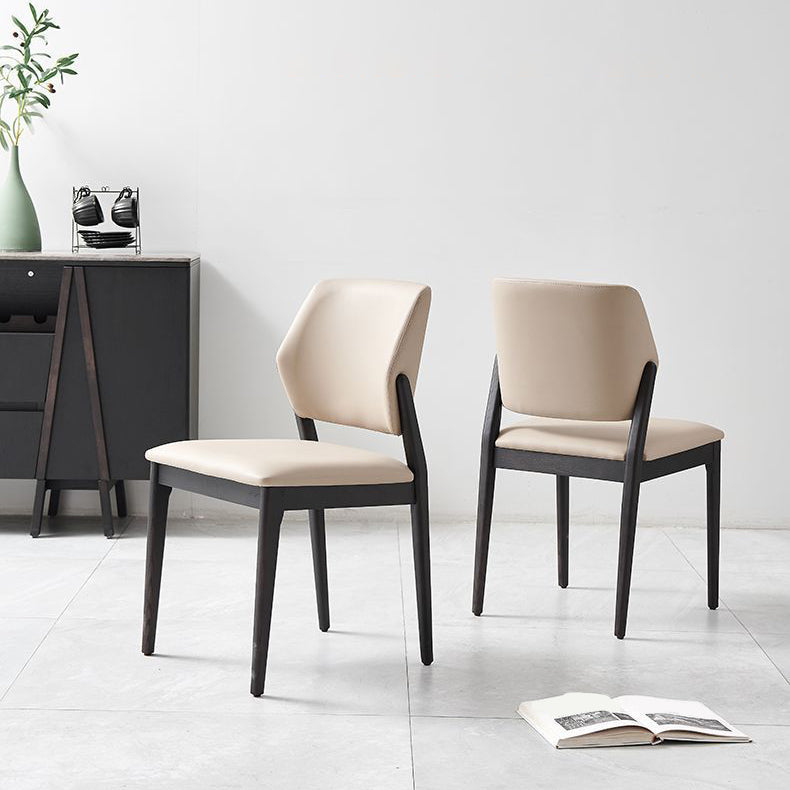 Modern Simple Side Chair Wooden Frame Side Dining Chair for Bedroom