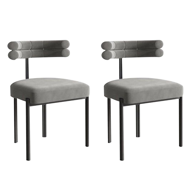 Modern Simple Metal Side Chair Upholstered Dining Chairs for Home Use