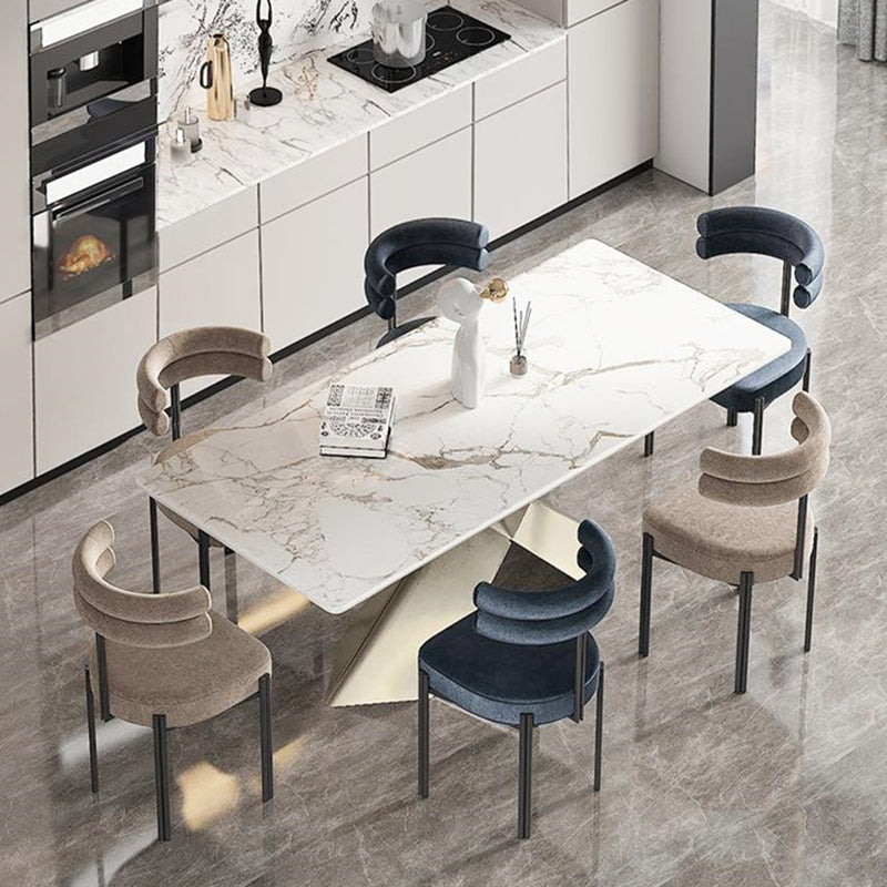 Modern Simple Metal Side Chair Upholstered Dining Chairs for Home Use